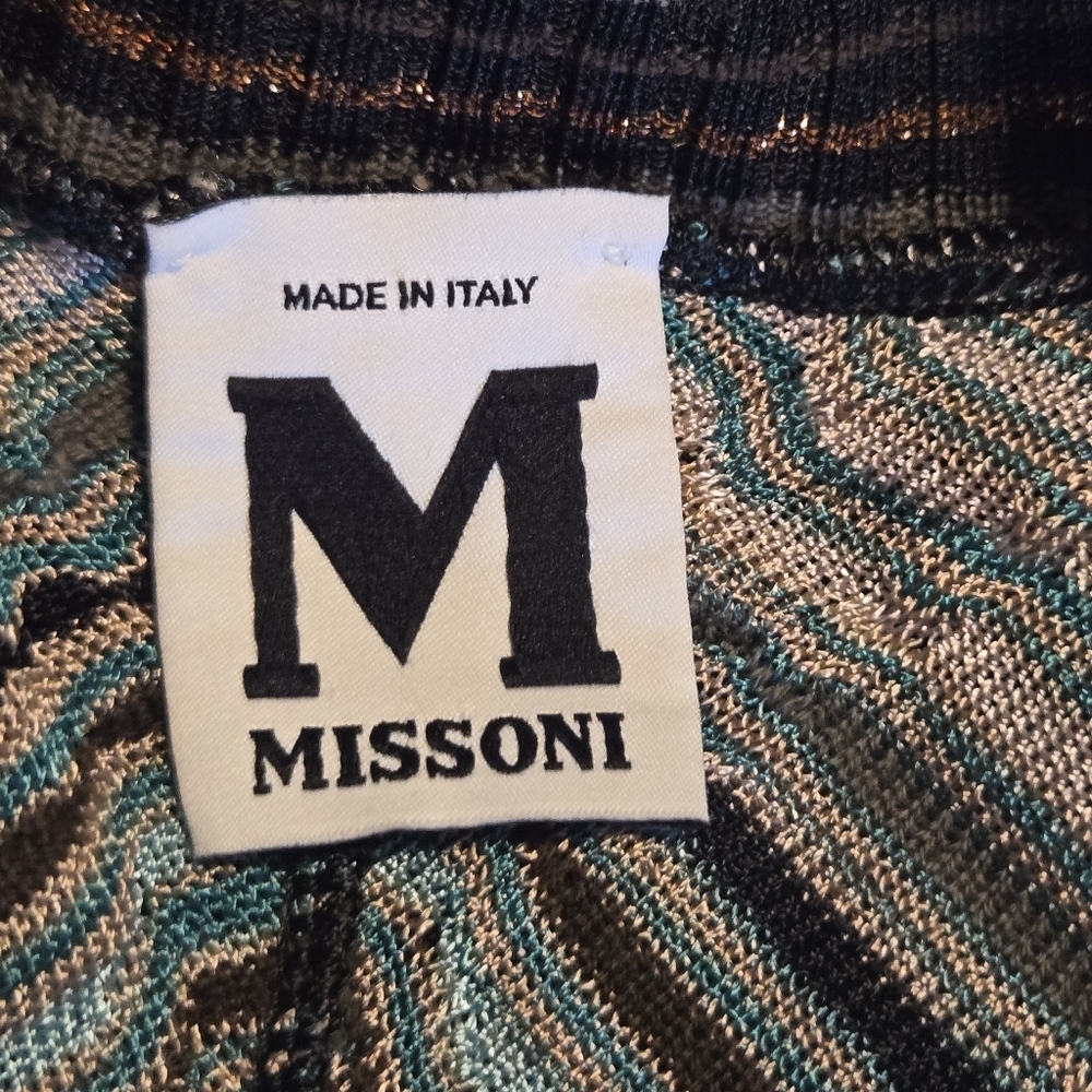 Missoni Womens Y2K Chevron Wave Multi Color Metallic Knit Bodycon Mini Dress 38 - Picture 7 of 8